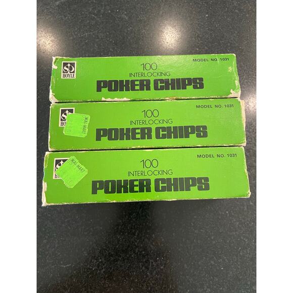 Vintage Hoyle Poker Chips plastic red,white,blue in original boxes 3 sets - Picture 2 of 4